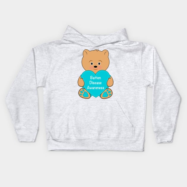 Batten Disease Awareness Teddy Bear Kids Hoodie by PenguinCornerStore